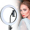 Кільцева лампа з тримачем 26см, CXB-260, від USB / Світлодіодна лампа для селфі / LED лампа для блогерів, фото 7