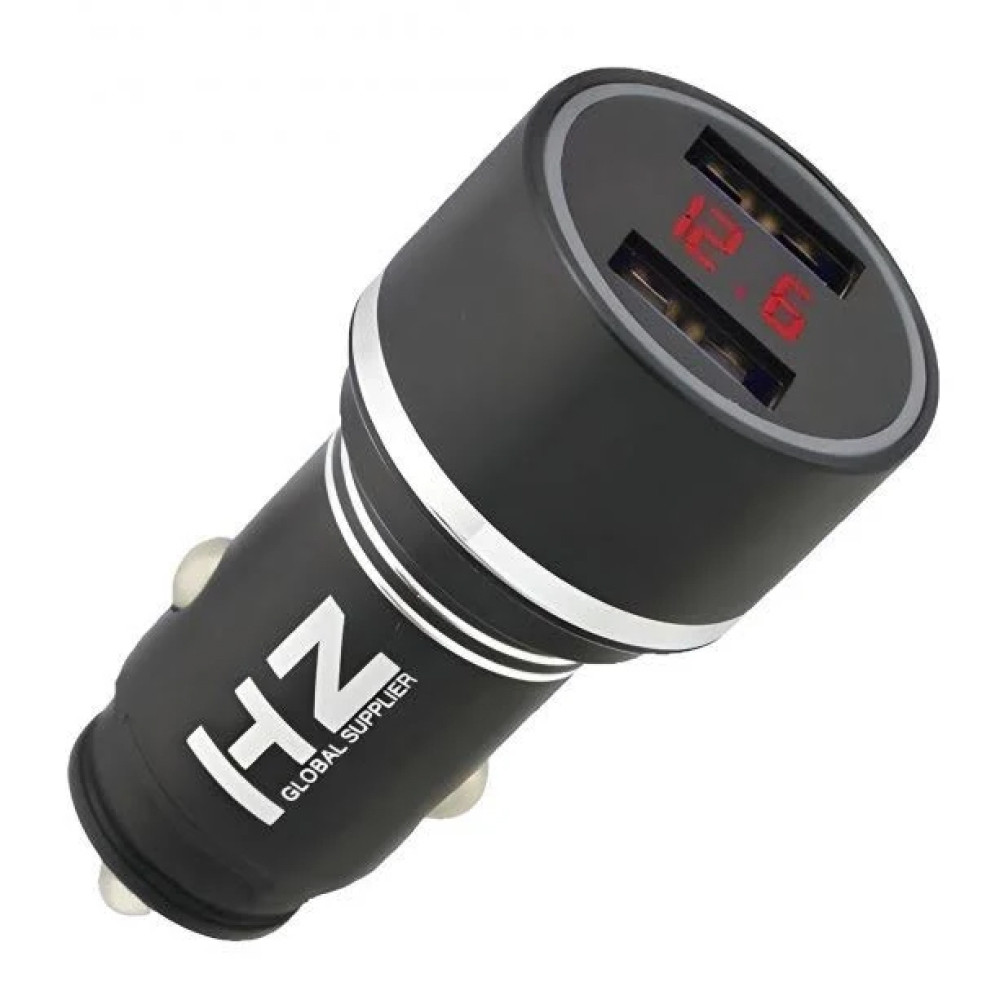 Автомобільний зарядний пристрій HC7 з 2хUSB, Чорний / Зарядний пристрій в прикурювач / Адаптер для заряджання, фото 1