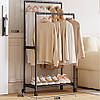Підлогова вішалка для одягу, 112х56х30см / Вішалка в передпокій / Вішалка на коліщатках / Стійка для одягу, фото 7