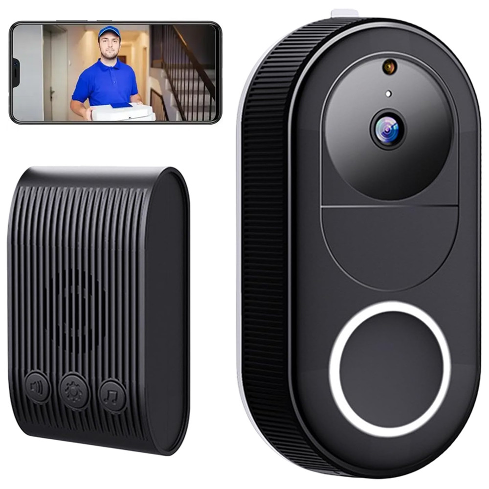 Бездротовий дверний дзвінок з відеокамерою з WiFi, від USB / Домофон з камерою / Відеодомофон / Відеодзвінок, фото 1