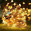 Гірлянда "Роса" від мережі, 20 м, 200 LED, AD-50537, Теплий білий / Світлодіодна новорічна гірлянда, фото 4