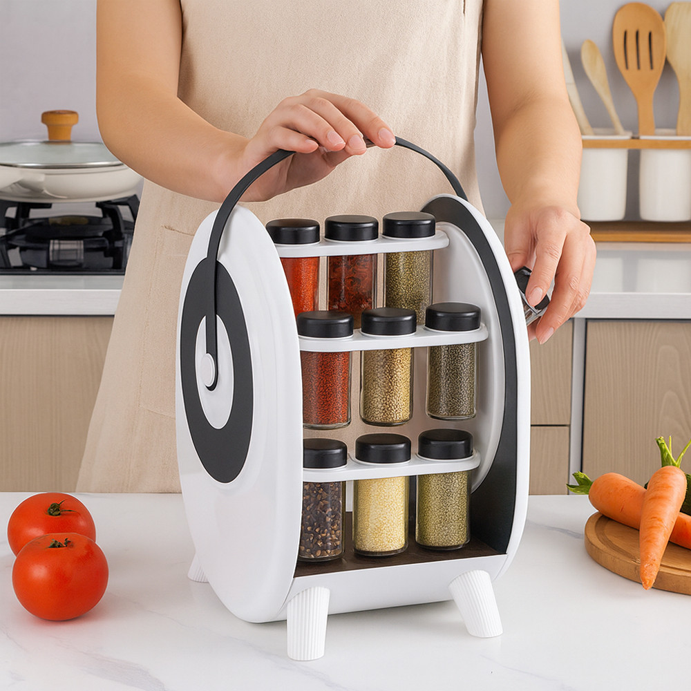 Набір для спецій на підставці 18 ємностей / Органайзер для приправ / Ємності для спецій, фото 1