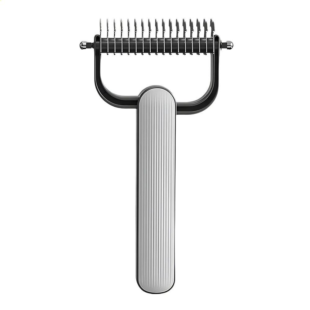 Двосторонній гребінець для вичісування кішок Сірий / Щітка для вичісування / Пуходерка для тварин, фото 1