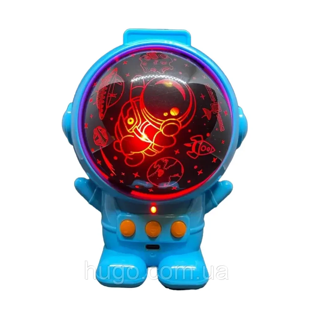 Ночник проектор Космонавт, SPACEMAN з USB, Блакитний / Світлодіодний нічник Астронавт / Нічний світильник, фото 1