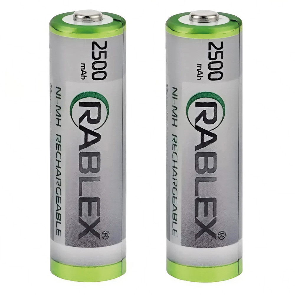 2шт Акумуляторна батарейка HR6/АА 2500mАh, NI-MH, RABLEX / Багаторазова батарейка / Пальчиковий акумулятор, фото 1