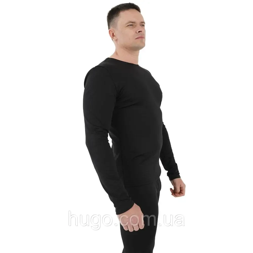 Комплект чоловічої термобілизни на флісі Розмір 3XL, Чорна / Зимова чоловіча флісова термобілизна, фото 1