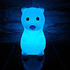 Дитячий нічник з сенсорним управлінням «Ведмедик» від USB / Сенсорний LED світильник / Силіконовий нічник для дітей, фото 6