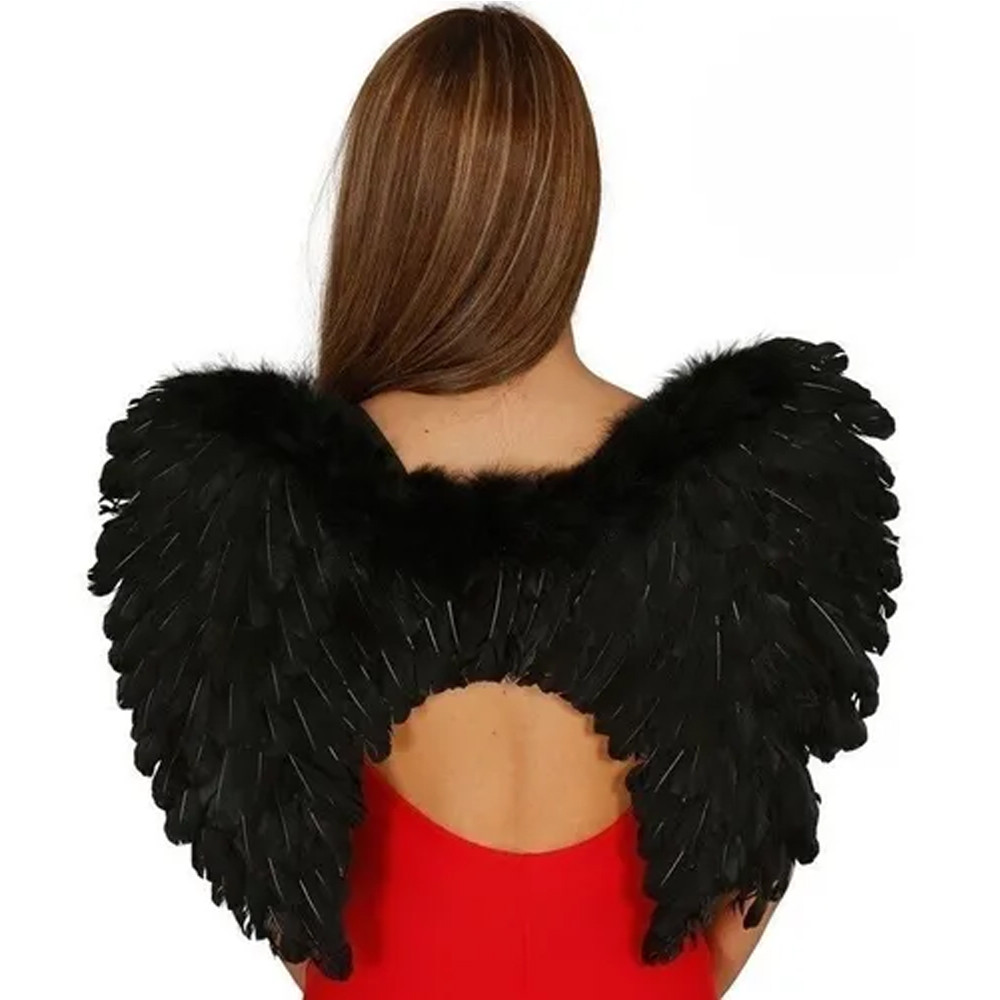 Крила Ангела 45х30см, MA26-189, Чорні / Крила Амура / Ангельські крила / Крила на Хеллоуїн, фото 1