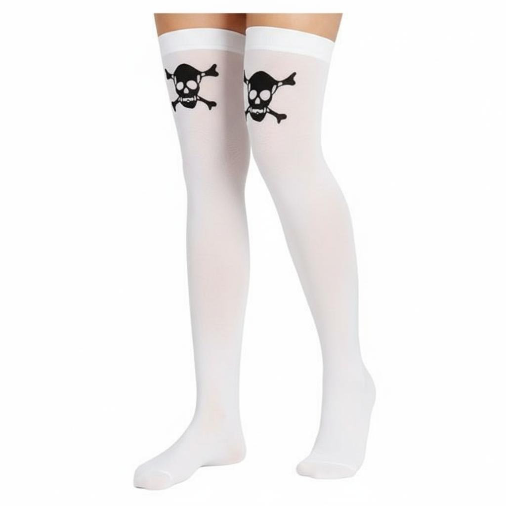 Панчохи Хелловін з черепами / Капронові панчохи на хелловін / Панчохи черепа / Панчохи для косплею, фото 1