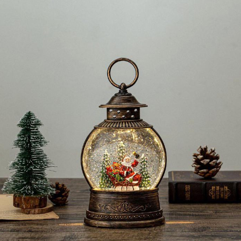 Новорічний нічник 26х13х8 см, WDL-2103A, Дід Мороз / Вінтажний ліхтар новорічний / Різдвяний світильник, фото 1