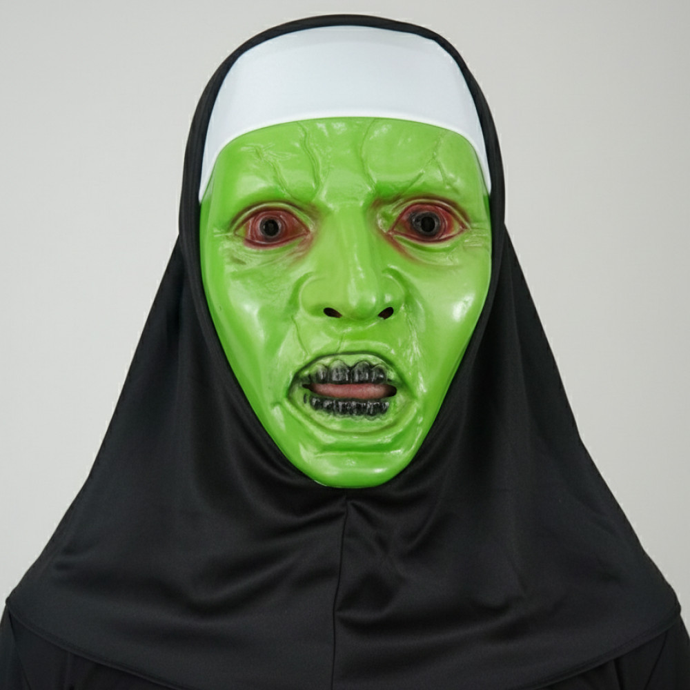 Страшна маска Монахіні / Маска Монашки / Маска на хелловін / Карнавальна маска / Маскарадна маска монахіня, фото 1