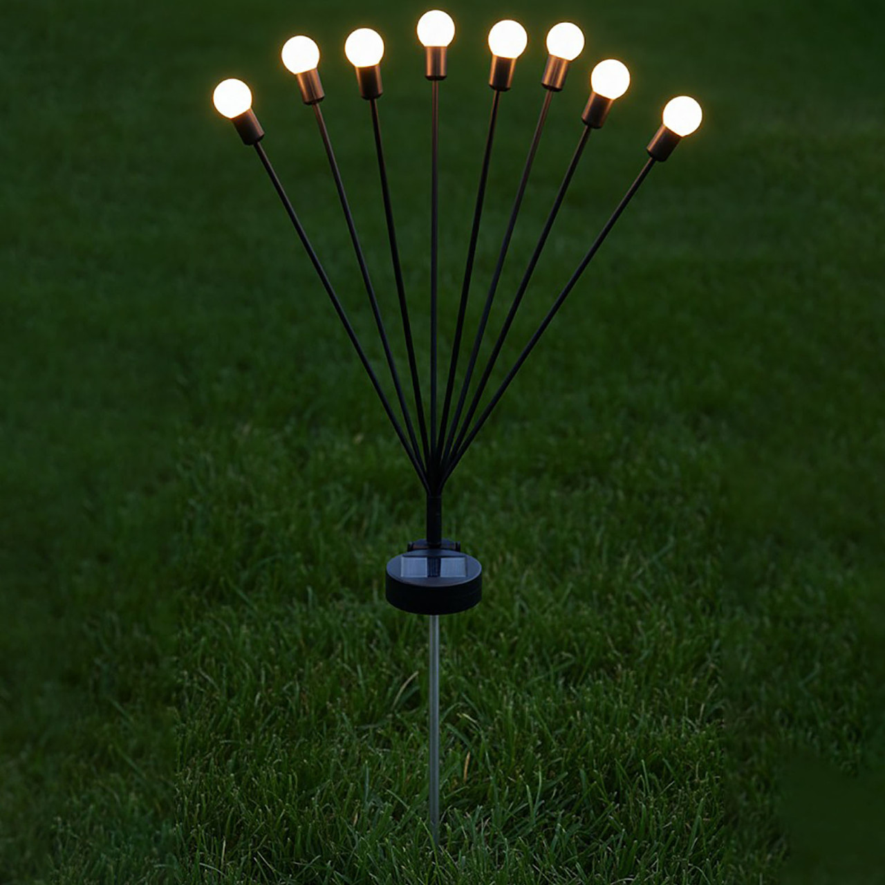 Садовий світильник із сонячною батареєю 70см, 8 LED / Газонний ліхтар для саду / Вуличний світильник у ґрунт, фото 1