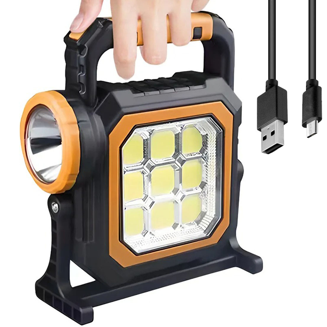 Ручний ліхтар із сонячною батареєю, PowerBank, USB, BL-8030-B-1LED+83COB / Кемпінговий ліхтар акумуляторний, фото 1