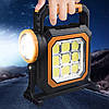 Ручний ліхтар із сонячною батареєю, PowerBank, USB, BL-8030-B-1LED+83COB / Кемпінговий ліхтар акумуляторний, фото 4