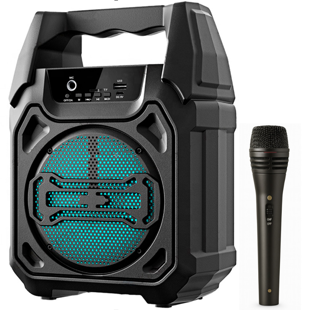 Портативна Bluetooth колонка з мікрофоном, 30см, GTS-1283 / Караоке-система / Автономна акустична система, фото 1