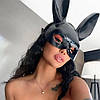 Жіноча маска зайчик Playboy, MA26-93, Чорна / Маска кролик Плейбой / Карнавальна маска на хелловін, фото 2