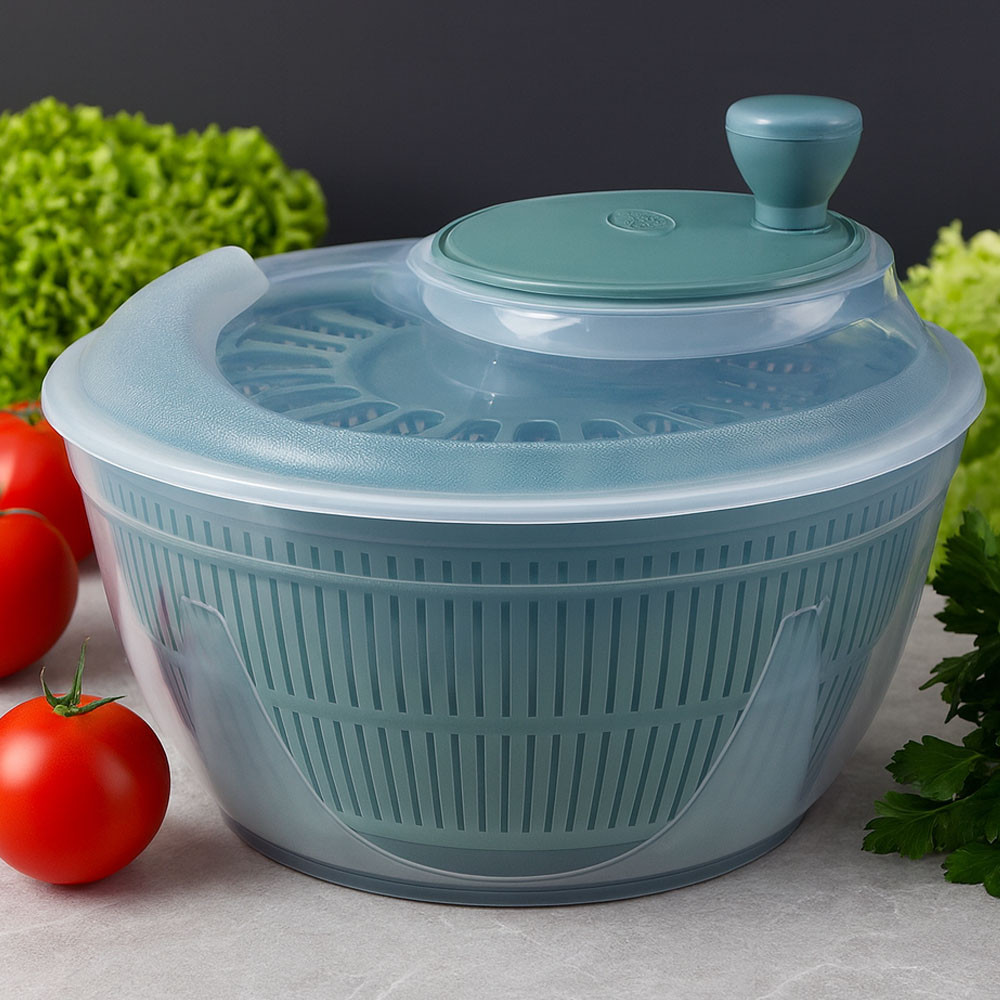 Ручна сушарка для зелені та овочів 4.75л (25х15см) / Центрифуга для сушіння зелені / Сушарка для салату, фото 1