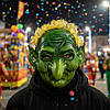 Маска Гобліна з жовтим волоссям 24см / Маска на Хелловін / Карнавальна маска зеленого гобліна, фото 6