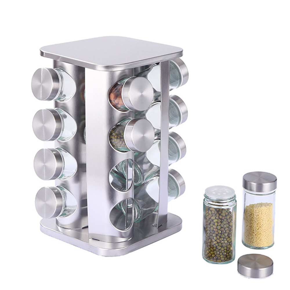 Набір для спецій на підставці 16 баночок, SIYU / Карусель для приправ / Органайзер для приправ, фото 1