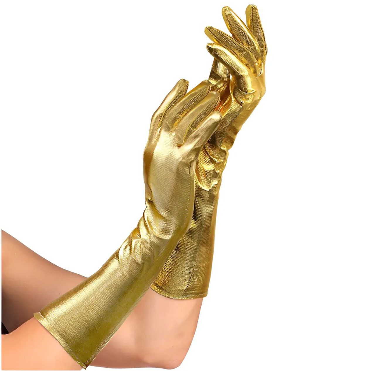 Довгі рукавички золоті 40см / Рукавички тканинні / Карнавальні рукавички / Рукавички весільні, фото 1