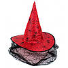 Шляпа відьми з вуаллю, 40х30 см, K-212 / Шапка відьми / Відьмин капелюх на Хелловін / Ковпак відьми, фото 10
