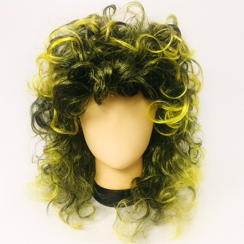 Перука Кудряшка Сью, N-92, Жовтий / Жіноча перука кучерява / Перука на хеловін / Перука з чубчиком / Перука карнавальна, фото 1