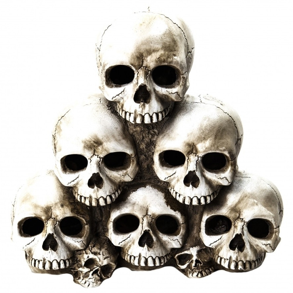 Декор Піраміда з черепів, LED-підсвічування, 30х30см / Декор для Хелловіна / Декоративні черепи, фото 1