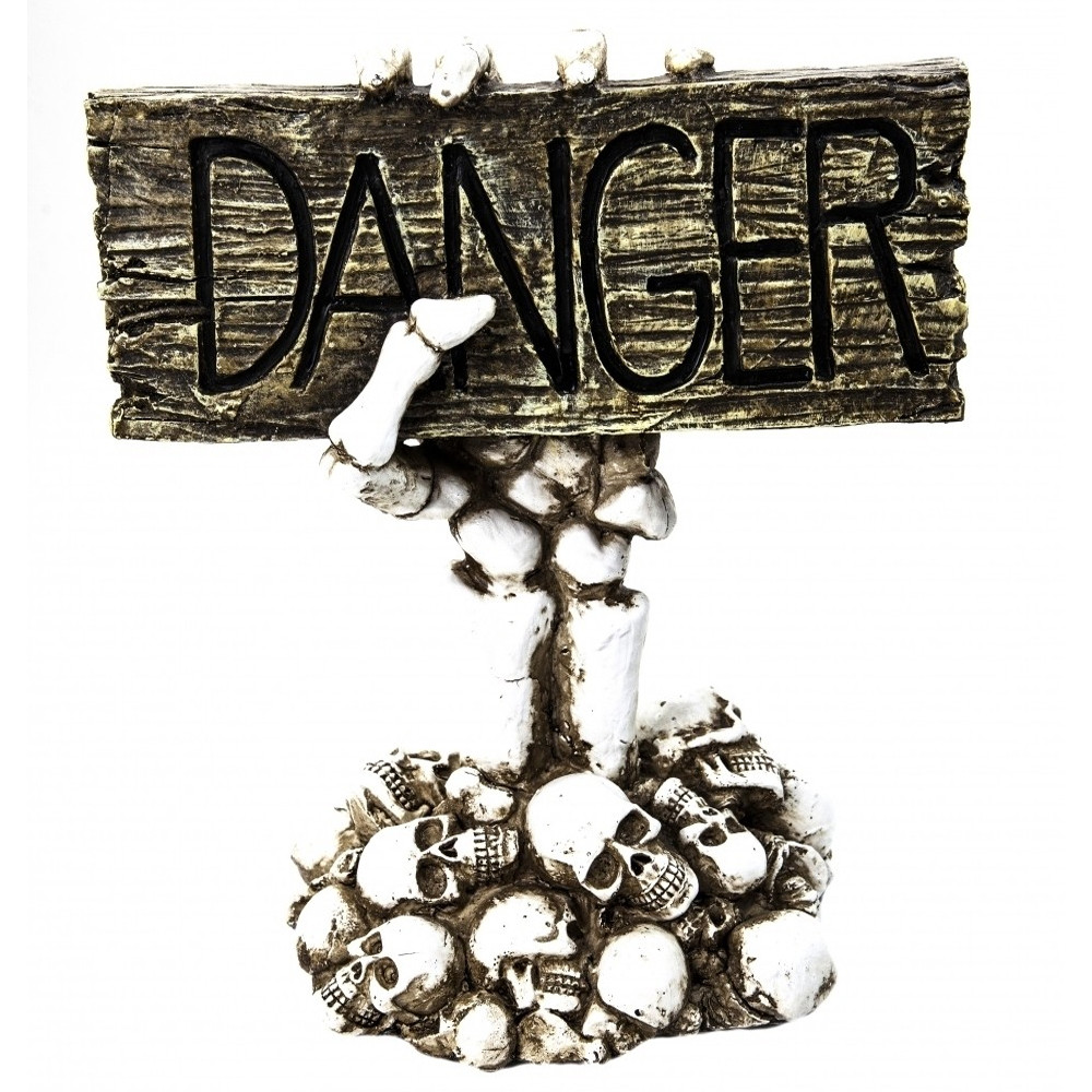 Декоративна табличка "Danger" з LED-підсвіткою, 35х30 см / Декор для Хелловіну / Декорація для Хелловіну, фото 1