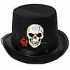 Циліндр з вишивкою / Карнавальний капелюх / Капелюх на хеловін / Циліндр на хеловін / Циліндр з черепом, фото 3