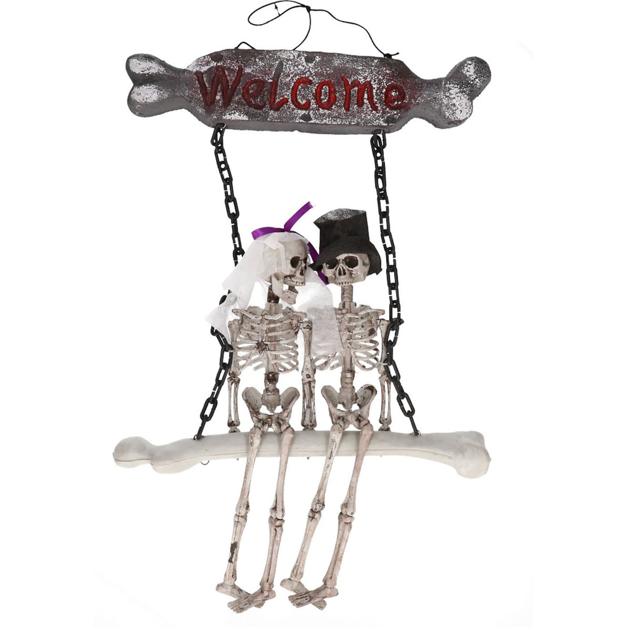 Декор навісний Парочка скелетів 60см / Декор на Хелловін / Підвіска на Halloween / Прикраса на Хелловін, фото 1
