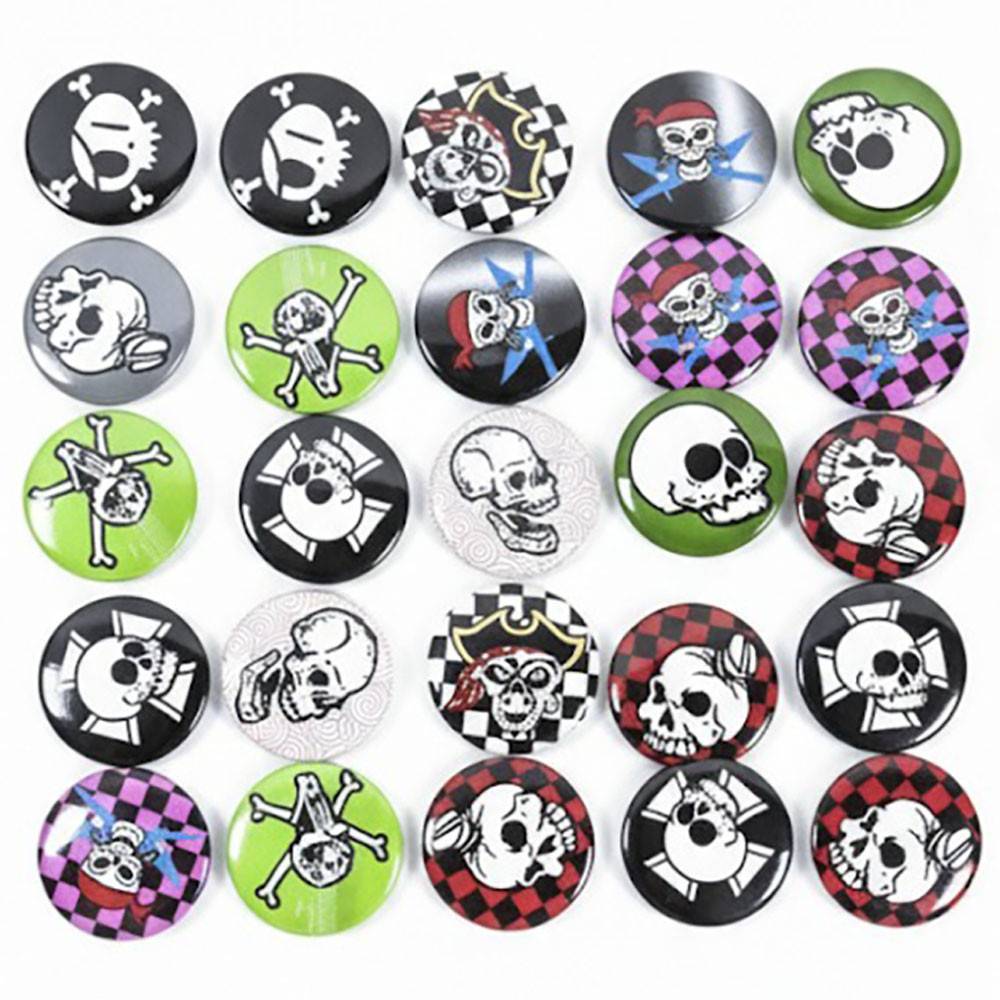 Набір значків (пін) “Череп” 25шт, 4см / Металевий значок Череп / Значки на одяг / Значок на рюкзак, фото 1