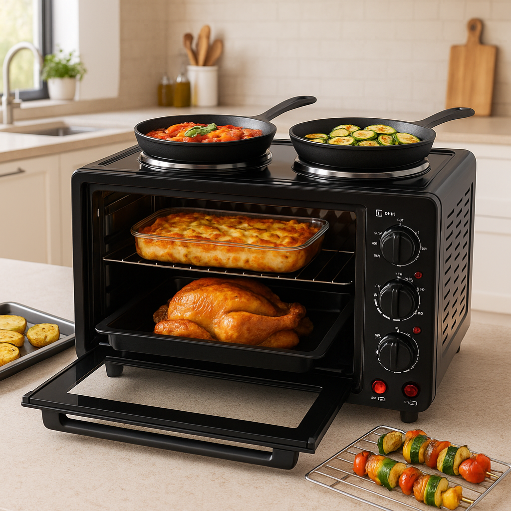 Комбінована електроплита з духовкою LB60003 (30 л, 3200 Вт, 2 конфорки), фото 1