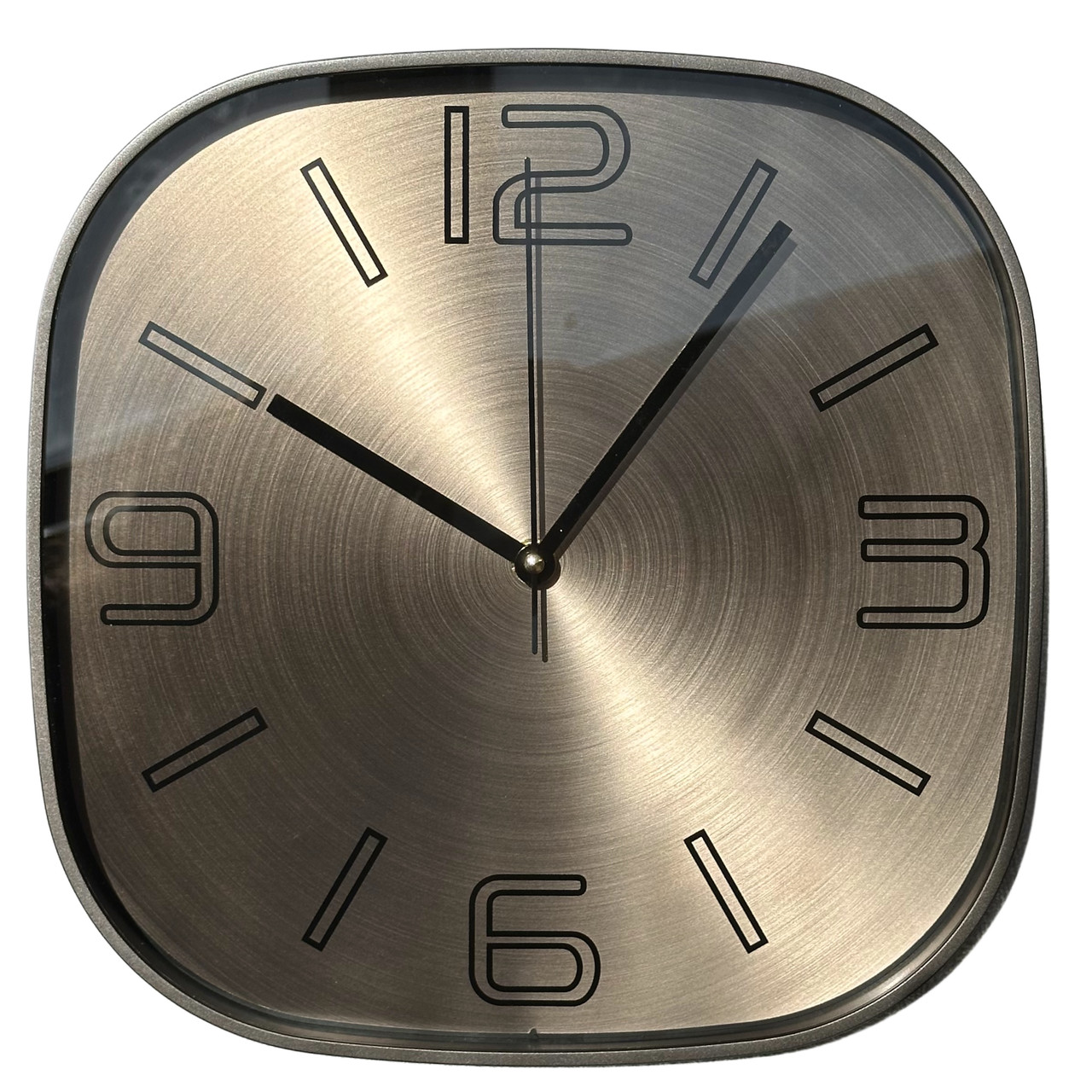 Настінний годинник Безшумний Металевий (30 см) OH-121-S QUARTZ сірий коричневий тауп сріблястий