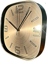 Настінний годинник Безшумний Металевий (30 см) OH-121-S QUARTZ сірий коричневий тауп сріблястий, фото 2