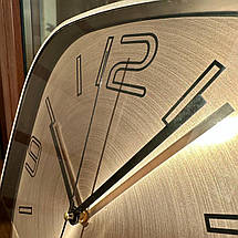 Настінний годинник Безшумний Металевий (30 см) OH-121-S QUARTZ сірий коричневий тауп сріблястий, фото 4