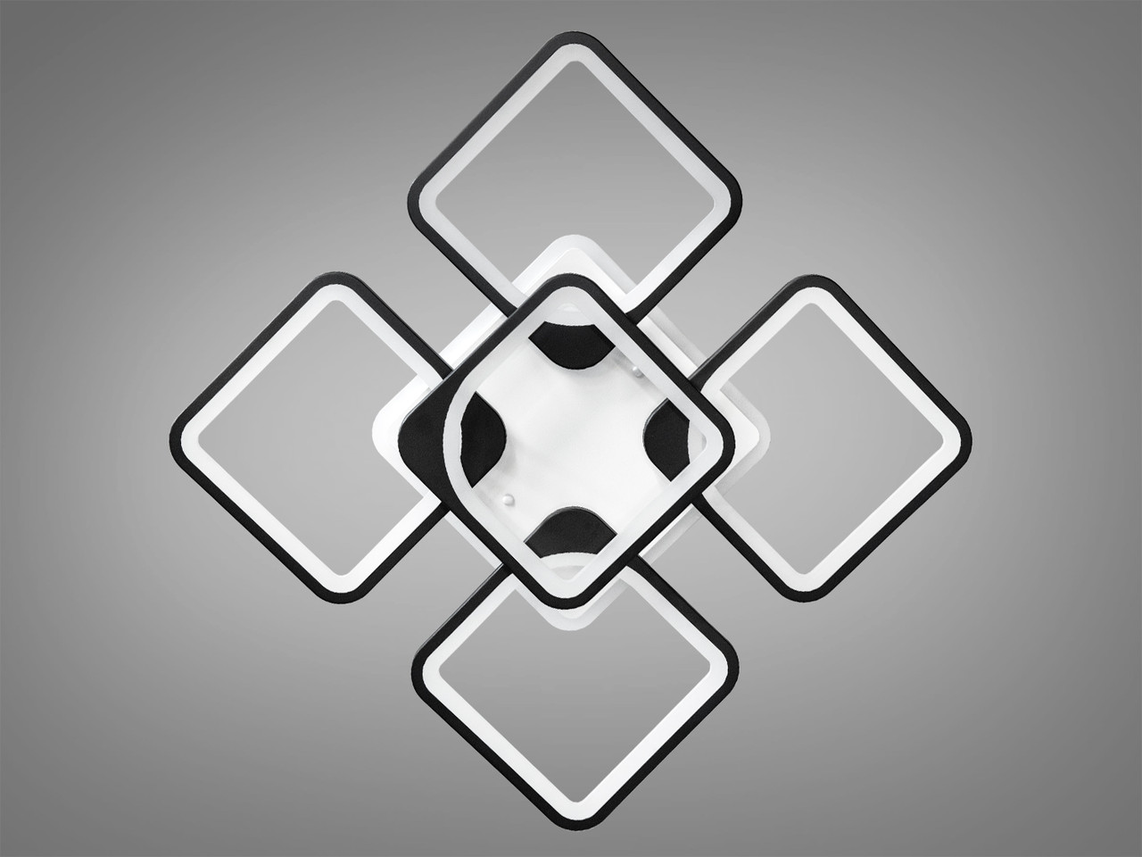 LED-люстра у вітальню з пультом і підсвіткою, чорна 125 W на 18 м2 8060-4+1BK-LS, фото 1