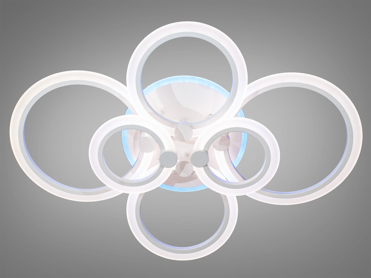 Стельова світлодіодна люстра з пультом для спальні біла 105 W A8022/6WH LED 3color dimmer