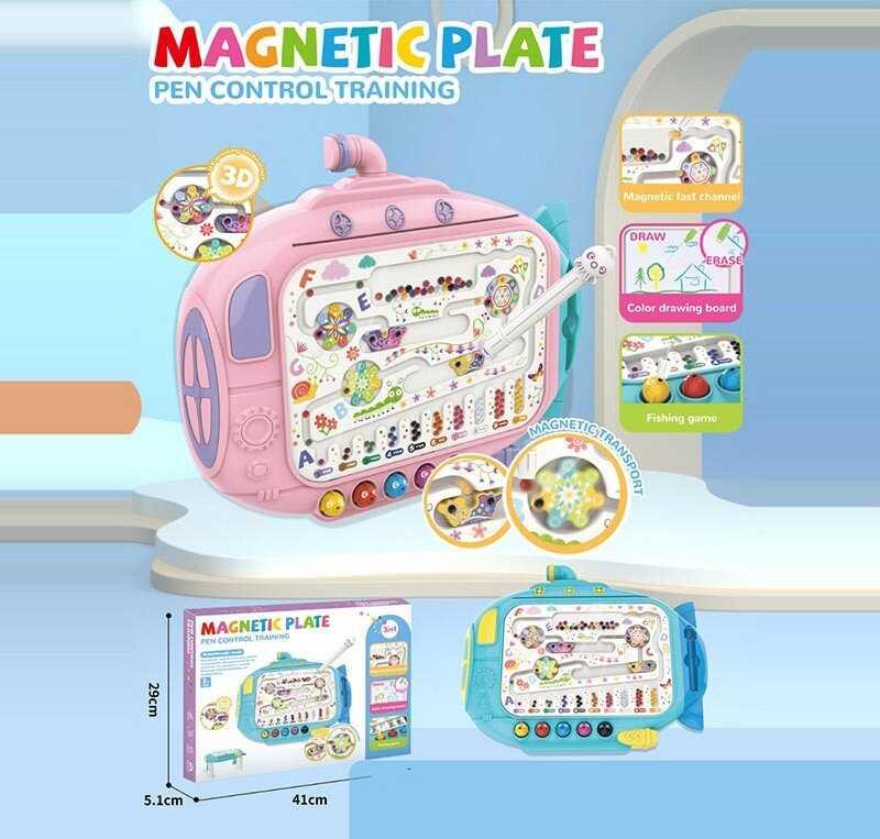Магнітна гра - 2 кольори, магнітний стилус, магнітна риболовля, дошка пиши-стирай, 4 маркери 666-4 A