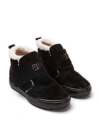 Жіночі зимові черевики на липучці DOMENIKA чорні