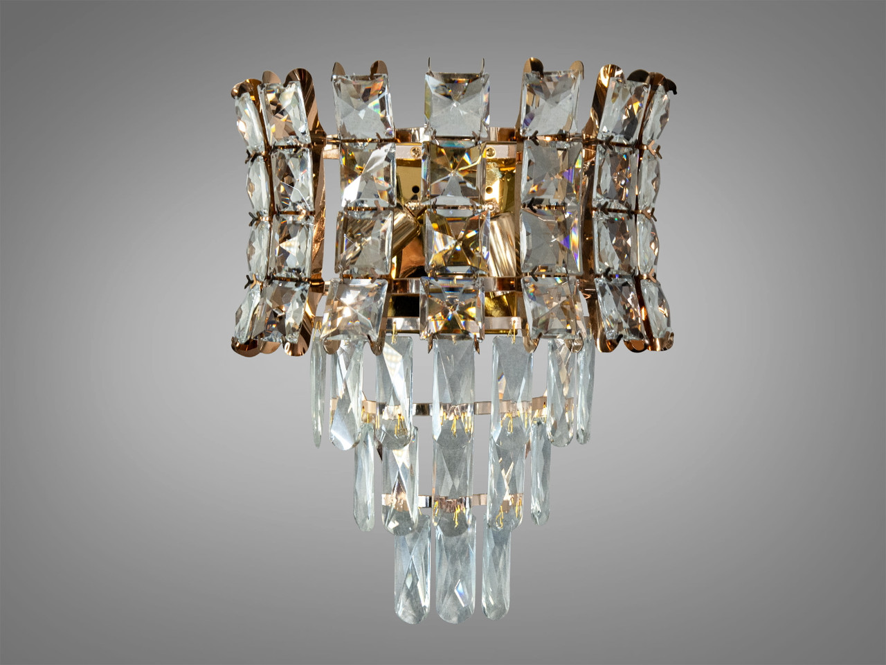 Елегантне бра в спальню з кришталю, колір золото, на 2 лампи 8017-2WSGD-LS