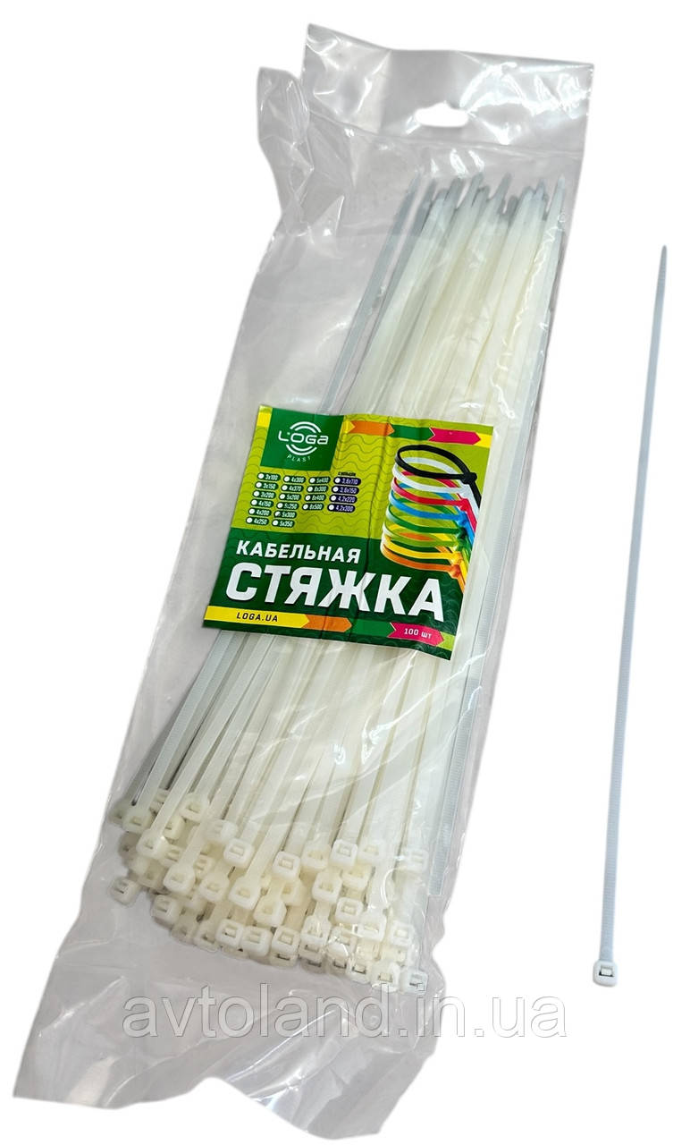 Стяжка кабельна 5*300 біла, фото 1