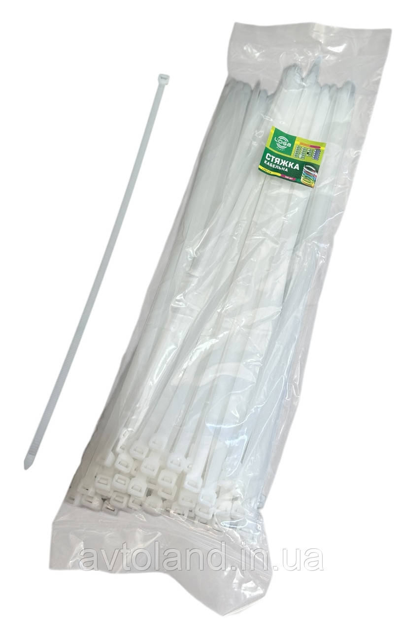 Стяжка кабельна 8*400 біла, фото 1