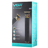 Профессиональная аккумуляторная машинка для стрижки волос триммер с насадками Philips черная (VGR), фото 3