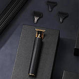 Профессиональная аккумуляторная машинка для стрижки волос триммер с насадками Philips черная (VGR), фото 6