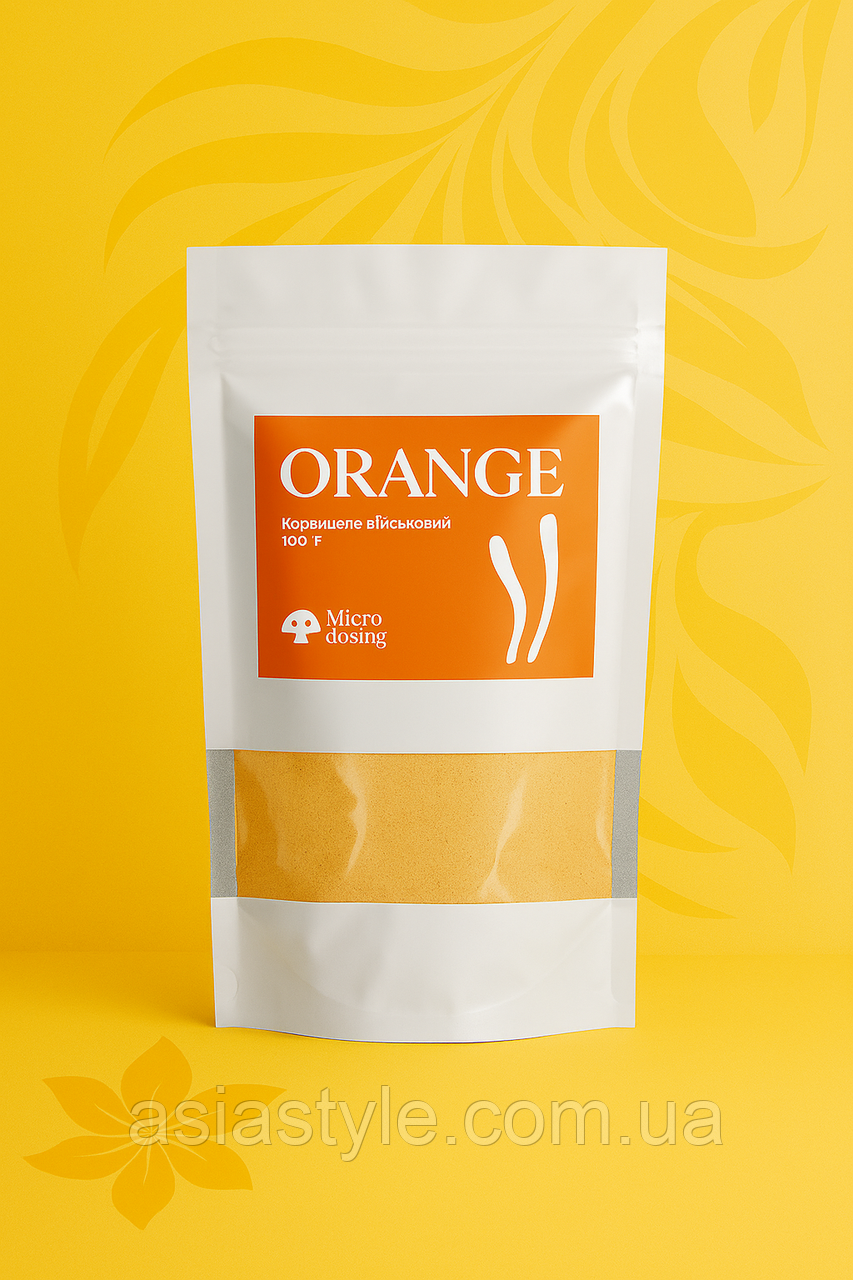 “Orange” Кордицепс військовий, порошок, Кордицепс военный, порошок,Cordyceps militaris, powder, 100 г, Україна, фото 1