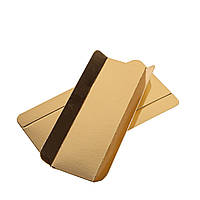 Підкладка 16х4х1,5 см під десерт (з бортиком) (золото/срібло)