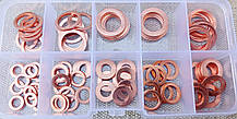 Набір з 100 мідних кілець (прокладок) з коробкою М5, М6, М8, М10, М12, М14, фото 5