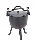 Туристичний чавунний казан 11 л Garden Line на 3 ніжках з кришкою та ручкою для перенесення (Польща), фото 4