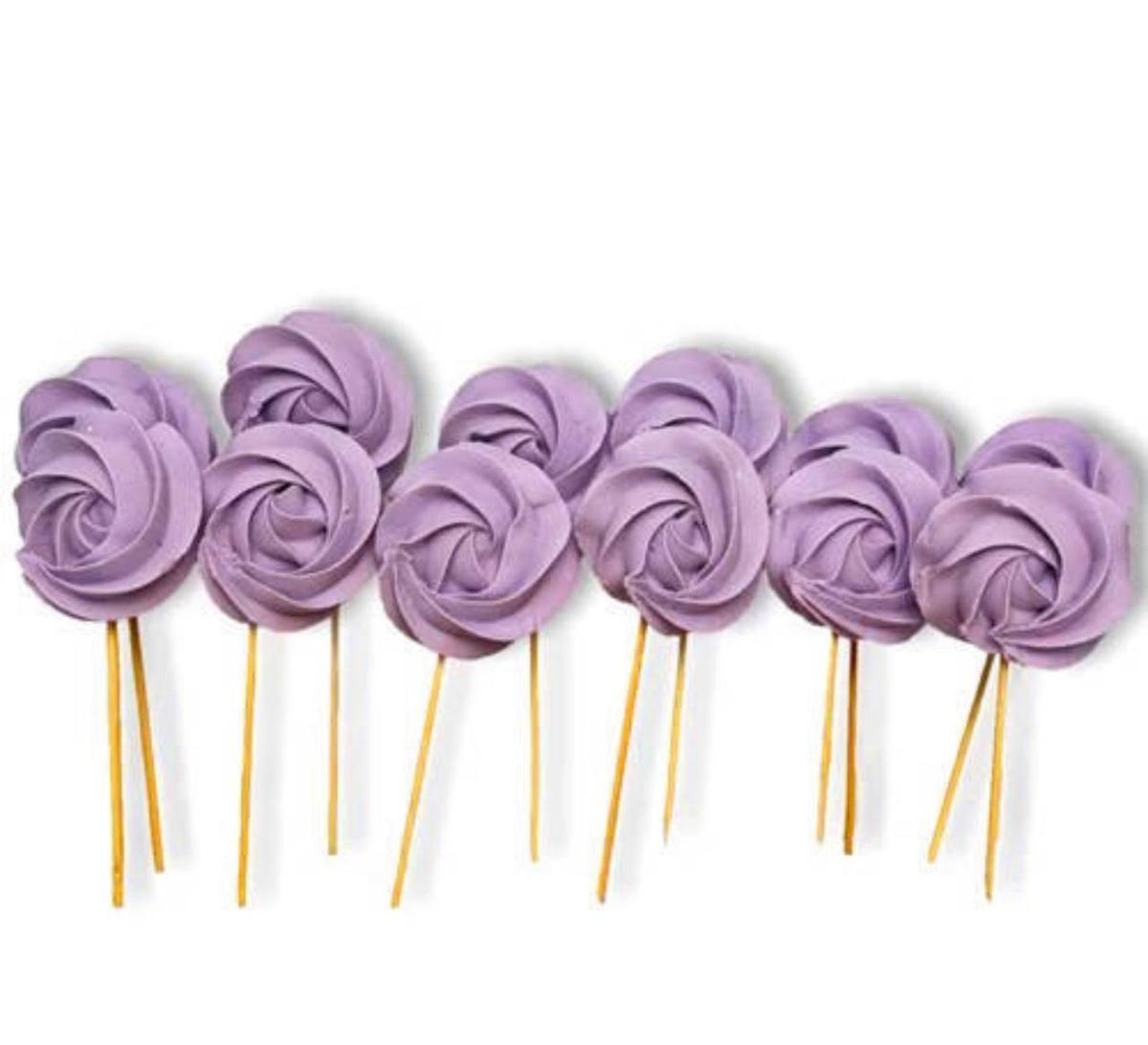 Набір кондитерських цукрових прикрас "Безе лавандові" 1шт, фото 1