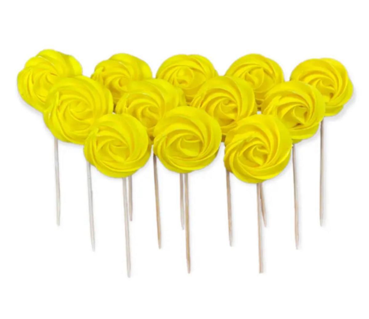 Набір кондитерських цукрових прикрас "Безе Жовті" 1шт, фото 1